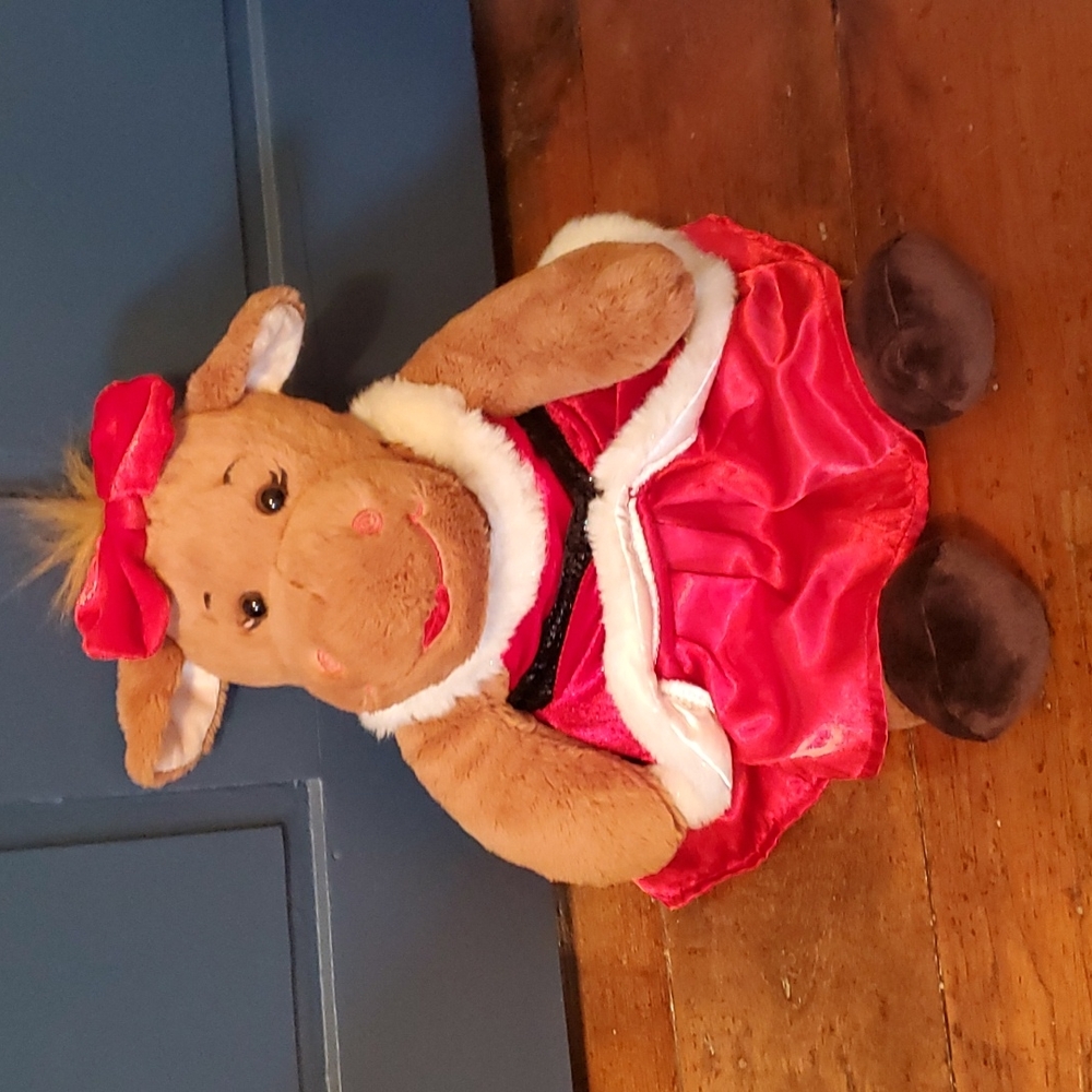 Build-A-Bear Christmas Girl Moose Holiday Mrs. Santa Stuffed Animal Plush